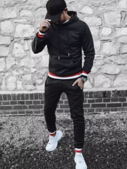 Komplety Dresowe Męskie>Dstreet Dres męski czarny AX0662