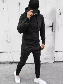 Komplety Dresowe Męskie>Dstreet Dres męski czarny AX0627