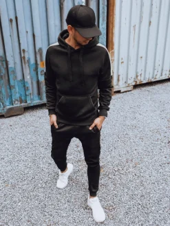 Komplety Dresowe Męskie>Dstreet Dres męski czarny AX0783