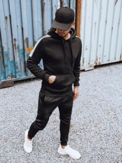 Komplety Dresowe Męskie>Dstreet Dres męski czarny AX0783