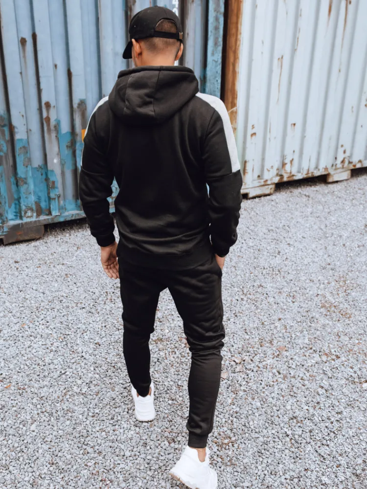 Komplety Dresowe Męskie>Dstreet Dres męski czarny AX0783