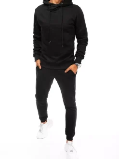 Komplety Dresowe Męskie>Dstreet Dres męski czarny AX0671