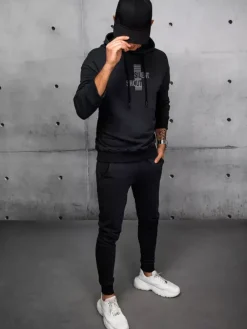 Komplety Dresowe Męskie>Dstreet Dres męski czarny AX0677