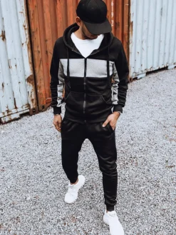 Komplety Dresowe Męskie>Dstreet Dres męski czarny AX0781