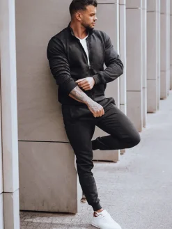 Komplety Dresowe Męskie>Dstreet Dres męski czarny AX0733