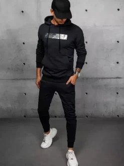 Komplety Dresowe Męskie>Dstreet Dres męski czarny AX0694
