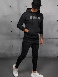 Komplety Dresowe Męskie>Dstreet Dres męski czarny AX0694