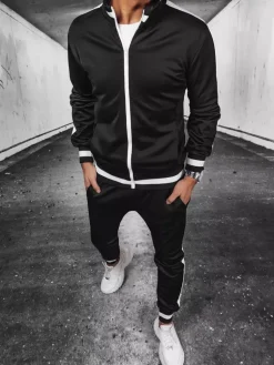 Komplety Dresowe Męskie>Dstreet Dres męski czarny AX0701