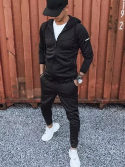 Komplety Dresowe Męskie>Dstreet Dres męski czarny AX0620