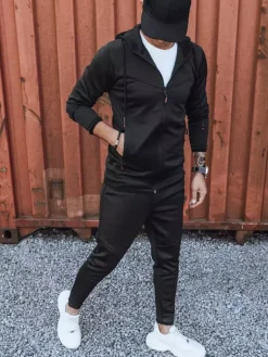 Komplety Dresowe Męskie>Dstreet Dres męski czarny AX0620