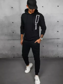 Komplety Dresowe Męskie>Dstreet Dres męski czarny AX0683