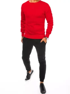 Komplety Dresowe Męskie>Dstreet Dres męski czerwono-czarny AX0633