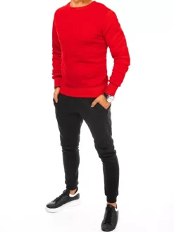 Komplety Dresowe Męskie>Dstreet Dres męski czerwono-czarny AX0633