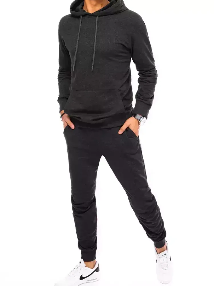 Komplety Dresowe Męskie>Dstreet Dres męski grafitowy AX0540