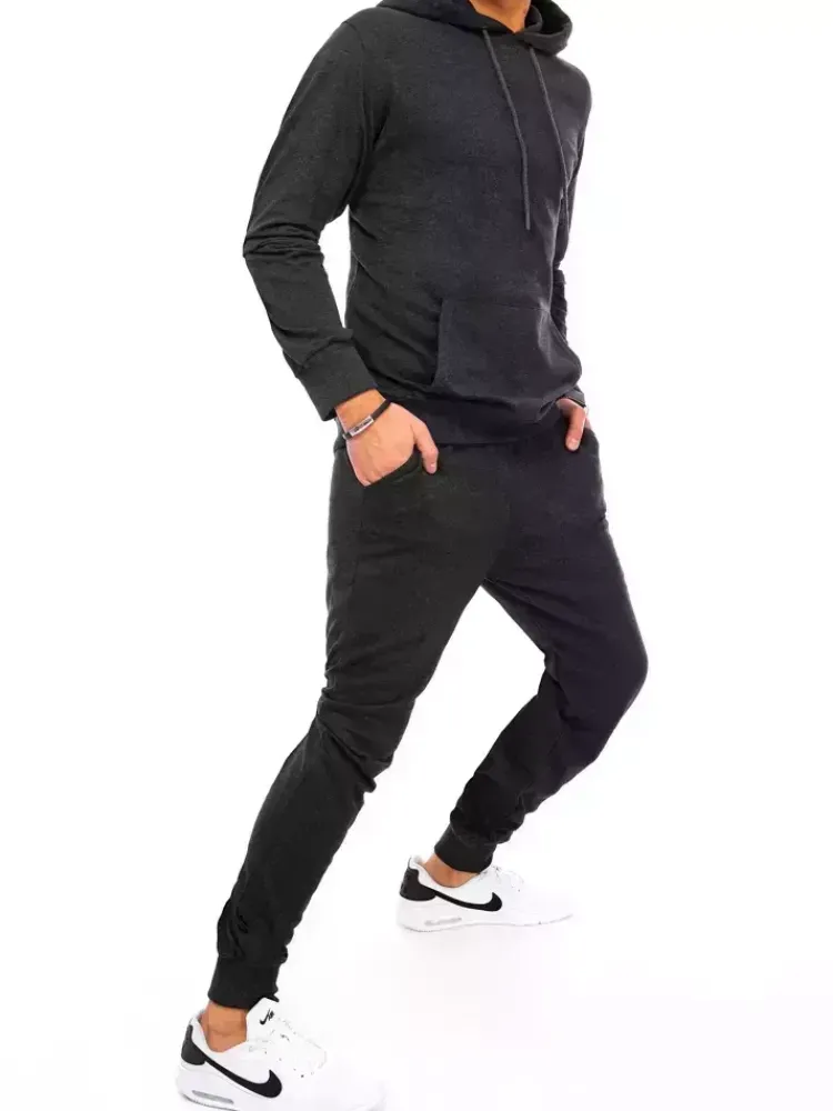 Komplety Dresowe Męskie>Dstreet Dres męski grafitowy AX0540