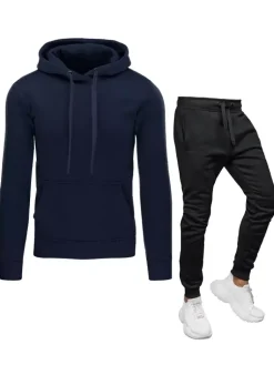 Komplety Dresowe Męskie>Dstreet Dres męski granatowo-czarny AX0631z