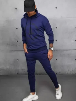 Komplety Dresowe Męskie>Dstreet Dres męski granatowy AX0691