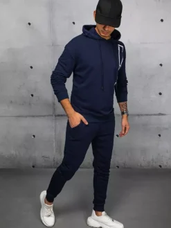 Komplety Dresowe Męskie>Dstreet Dres męski granatowy AX0682