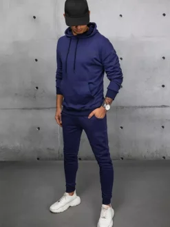 Komplety Dresowe Męskie>Dstreet Dres męski granatowy AX0679