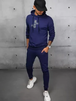 Komplety Dresowe Męskie>Dstreet Dres męski granatowy AX0678