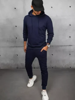 Komplety Dresowe Męskie>Dstreet Dres męski granatowy AX0673