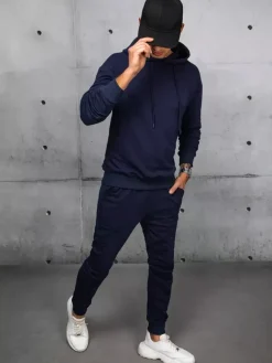 Komplety Dresowe Męskie>Dstreet Dres męski granatowy AX0673