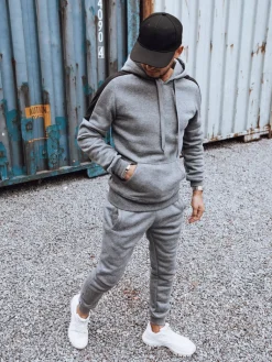 Komplety Dresowe Męskie>Dstreet Dres męski jasnoszary AX0784