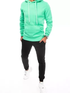 Komplety Dresowe Męskie>Dstreet Dres męski miętowo-czarny AX0642