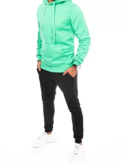 Komplety Dresowe Męskie>Dstreet Dres męski miętowo-czarny AX0642