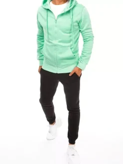 Komplety Dresowe Męskie>Dstreet Dres męski miętowo-czarny AX0654