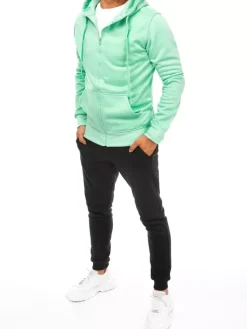 Komplety Dresowe Męskie>Dstreet Dres męski miętowo-czarny AX0654