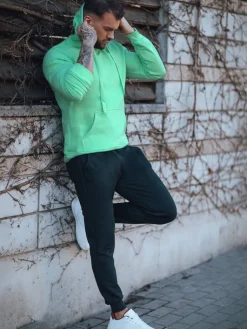 Komplety Dresowe Męskie>Dstreet Dres męski miętowo-czarny AX0745