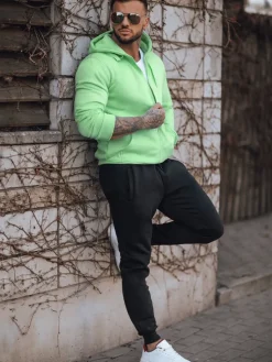 Komplety Dresowe Męskie>Dstreet Dres męski miętowo-czarny AX0752