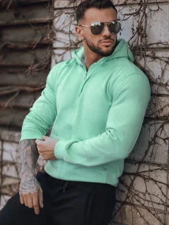 Komplety Dresowe Męskie>Dstreet Dres męski miętowo-czarny AX0753