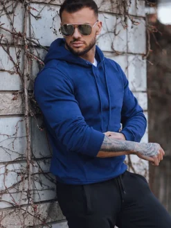 Komplety Dresowe Męskie>Dstreet Dres męski niebiesko-czarny AX0742