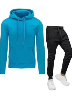 Komplety Dresowe Męskie>Dstreet Dres męski niebiesko-czarny AX0651z