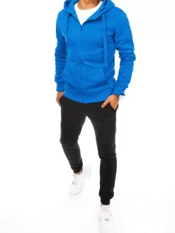 Komplety Dresowe Męskie>Dstreet Dres męski niebiesko-czarny AX0655