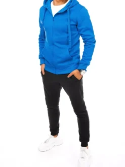 Komplety Dresowe Męskie>Dstreet Dres męski niebiesko-czarny AX0655