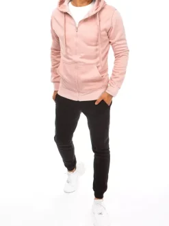 Komplety Dresowe Męskie>Dstreet Dres męski różowo-czarny AX0640