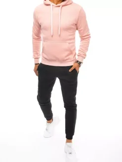 Komplety Dresowe Męskie>Dstreet Dres męski różowo-czarny AX0641