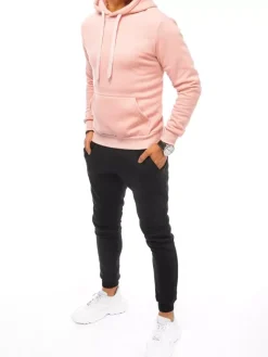 Komplety Dresowe Męskie>Dstreet Dres męski różowo-czarny AX0641