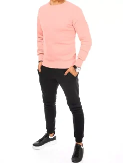 Komplety Dresowe Męskie>Dstreet Dres męski różowo-czarny AX0647