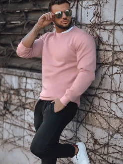 Komplety Dresowe Męskie>Dstreet Dres męski różowo-czarny AX0748