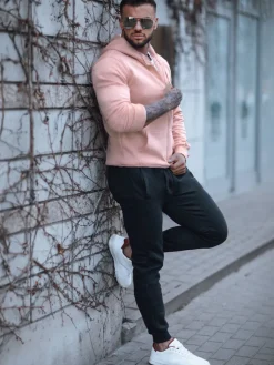 Komplety Dresowe Męskie>Dstreet Dres męski różowo-czarny AX0743