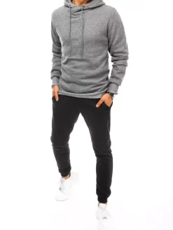 Komplety Dresowe Męskie>Dstreet Dres męski szaro-czarny AX0669