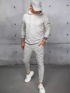 Komplety Dresowe Męskie>Dstreet Dres męski szary AX0675