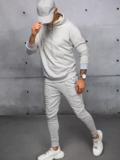 Komplety Dresowe Męskie>Dstreet Dres męski szary AX0675