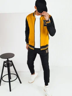 Komplety Dresowe Męskie>Dstreet Dres męski żółto-czarny AX0765