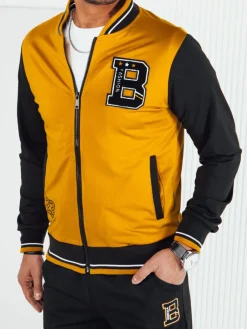 Komplety Dresowe Męskie>Dstreet Dres męski żółto-czarny AX0765