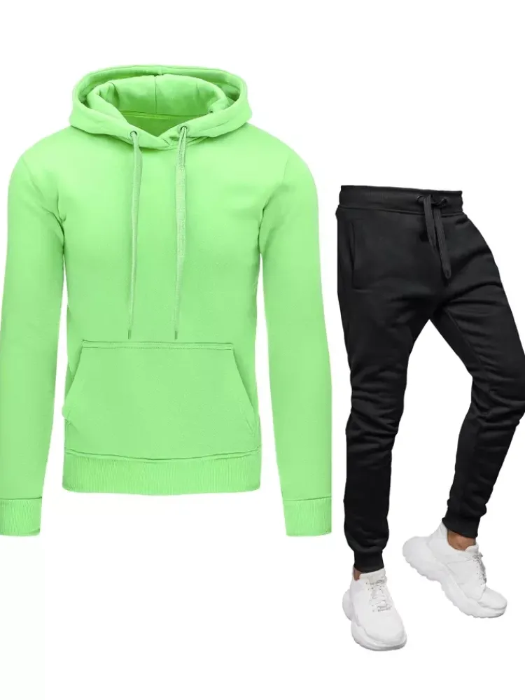 Komplety Dresowe Męskie>Dstreet Dres męski zielono-czarny AX0646z